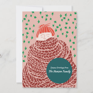Invitación Ilustracion de Navidades de mano sorda