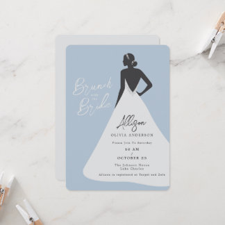 Invitación Ilustración de novia con vestido sin espalda Brunc