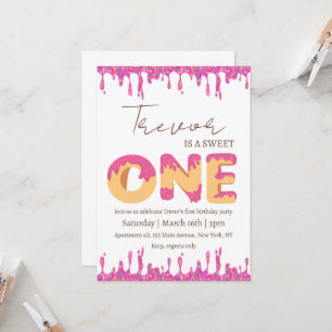 Invitación Ilustracion de nuez dulce de un cumpleaños