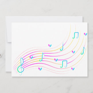 Invitación Ilustración de onda de nota musical de neón