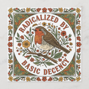 Invitación Ilustración de pájaro radicalizado por la decencia