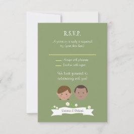 Invitación Ilustración de Pareja de Dibujos Animados para Bod