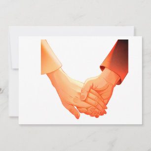 Invitación Ilustración de pareja romántica tomados de la mano