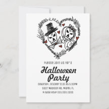 Ilustración de parejas de esqueletos para fiesta d