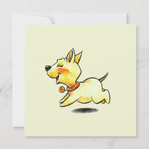 Invitación Ilustración de perro corriendo lindo para amantes