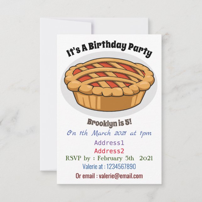 Invitación Ilustracion de personalizado circular (Anverso)