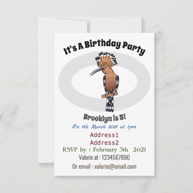 Invitación Ilustracion de personalizado de aves pepitas de Eu (Anverso)
