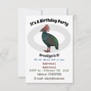Invitación Ilustracion de personalizado de aves perdigianas e