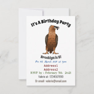 Invitación Ilustracion de personalizado de buitre con barba