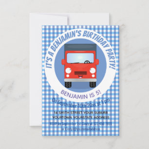 Invitación Ilustracion de personalizado de camión de kawaii r