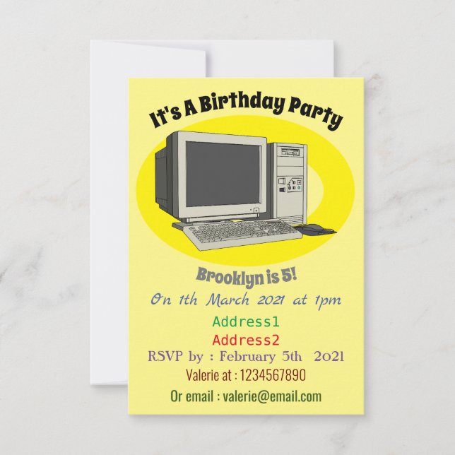 Invitación Ilustracion de personalizado de equipos (Anverso)