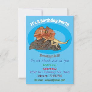 Invitación Ilustracion de personalizado de lagarto de cuello