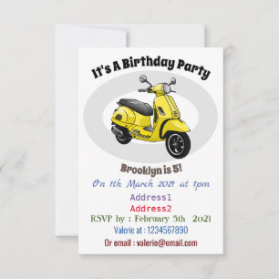 Invitación Ilustracion de personalizado de motocicleta con ci