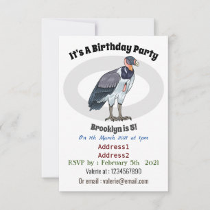 Invitación Ilustracion de personalizado de pájaro buitre rey