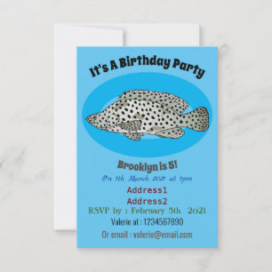 Invitación Ilustracion de personalizado de peces de mero de j