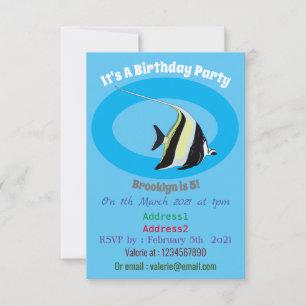 Invitación Ilustracion de personalizado de peces moro