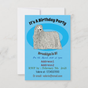 Invitación Ilustracion de personalizado de perro de Komondor
