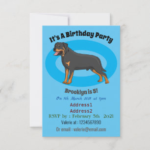 Invitación Ilustracion de personalizado de perro de Rottweile