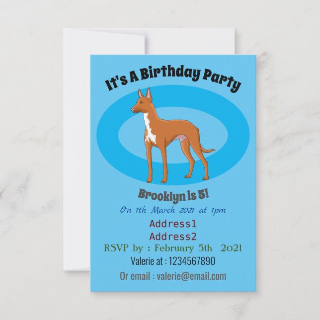 Invitación Ilustracion de personalizado de perro perrito (Anverso)