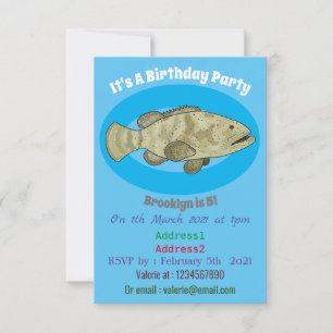 Invitación Ilustracion de personalizado de pescado de grupo