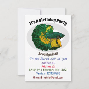 Invitación Ilustracion de personalizado de pescado de lucha s