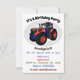 Invitación Ilustracion de personalizado de tractores
