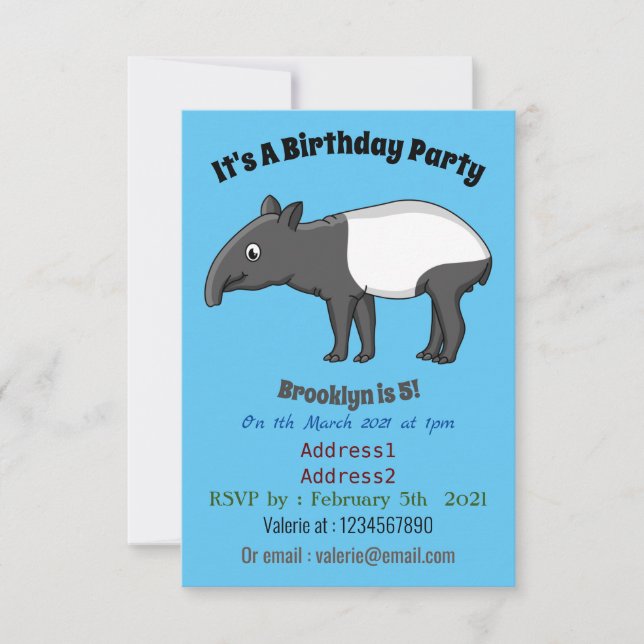 Invitación Ilustracion de personalizado feliz (Anverso)