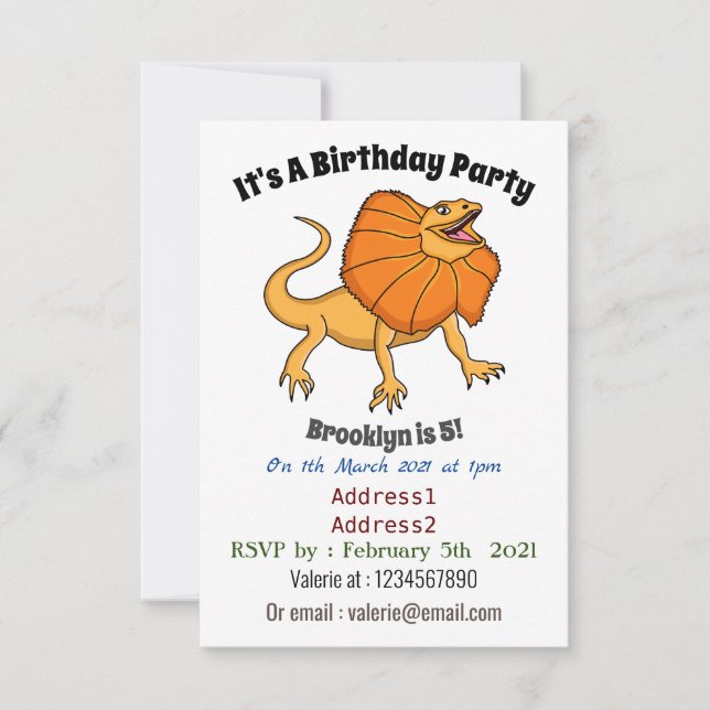 Invitación ilustracion de personalizado naranja (Anverso)