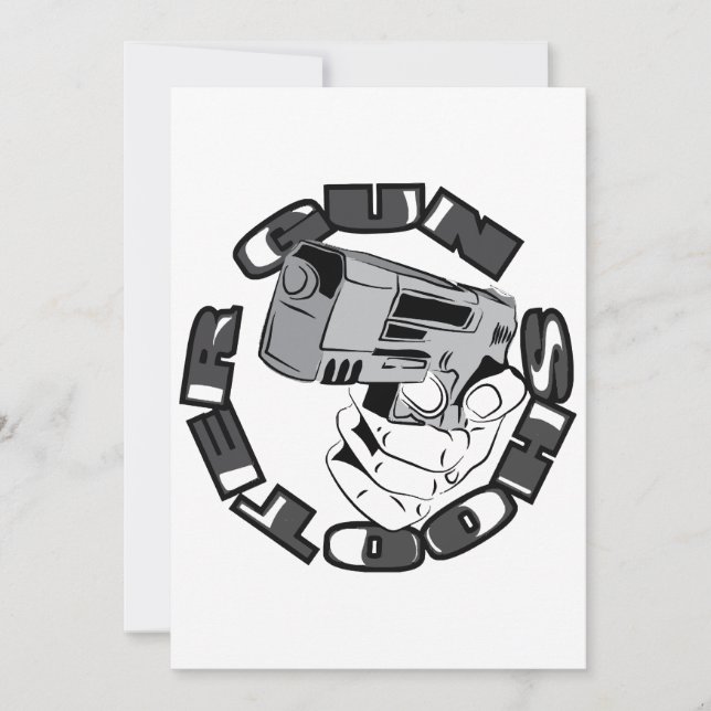 Invitación Ilustracion de pistoleros de armas (Anverso)