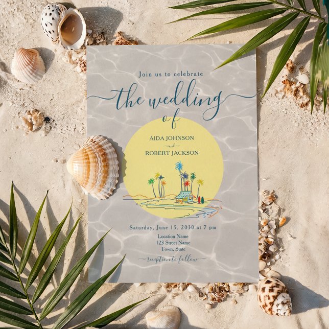 Invitación Ilustración de Playa Boda de Verano (Subido por el creador)
