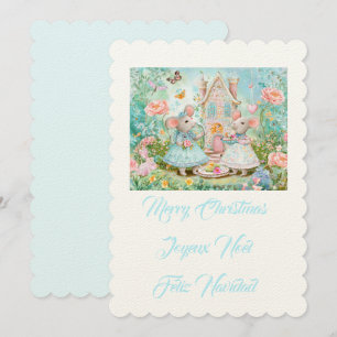 Invitación Ilustración de ratón de Navidad feliz