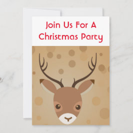 Invitación Ilustración de reno sobre fondo marrón