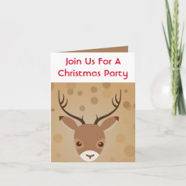 Invitación Ilustración de reno sobre fondo marrón Invit