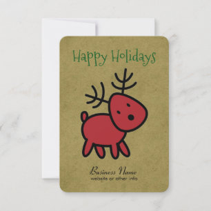 Invitación Ilustracion de renos de Navidades rojos