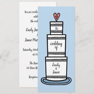 Invitación Ilustración de tarta de boda personalizada