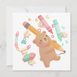 Invitación Ilustración de Teddy para el regreso a clases