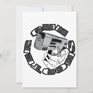 Invitación Ilustración de tirador con pistola