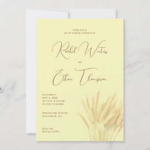 Invitación Ilustración de trigo crema elegante
