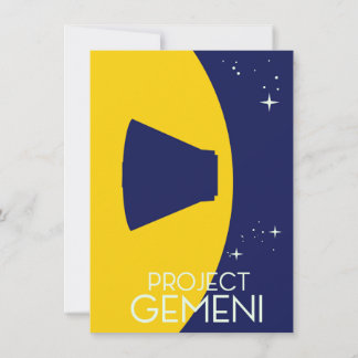 Invitación ilustración del arte espacial del Proyecto Gemini