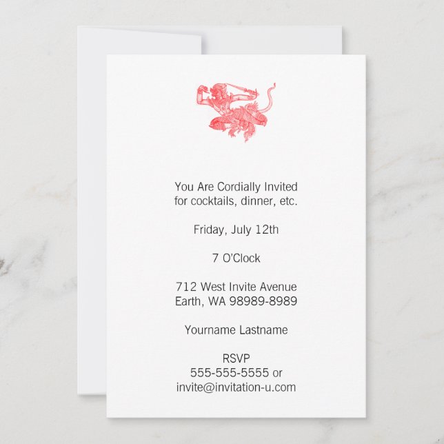 Invitación Ilustracion del libro de Hanuman Vintage (Anverso)