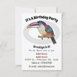 Invitación Ilustracion del personalizado de aves de Curl cres