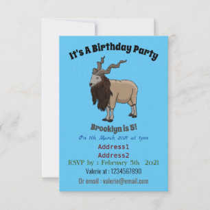Invitación Ilustracion del personalizado de cabras Markhor