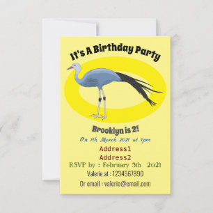 Invitación Ilustracion del personalizado de las grúas azules