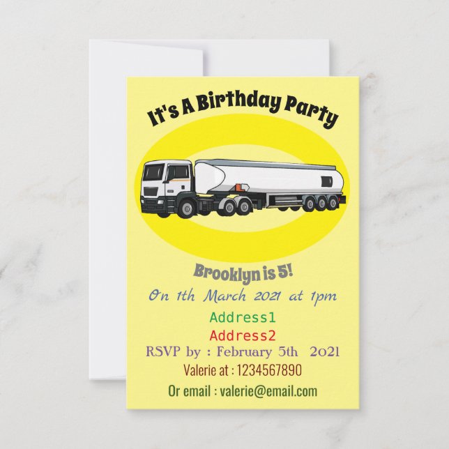Invitación Ilustracion del personalizado de transporte de com (Anverso)