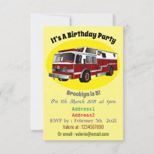 Invitación Ilustracion del personalizado del motor de fuego