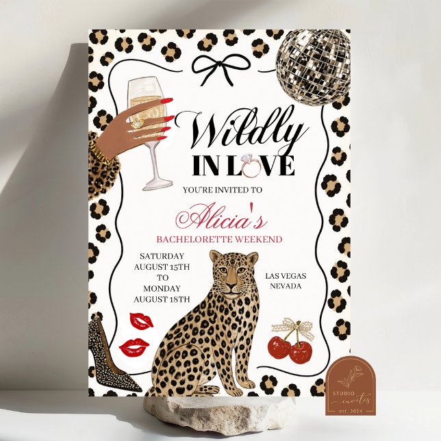 Invitación Ilustración Dibujada a Mano Leopardo Perdidamente  (Subido por el creador)