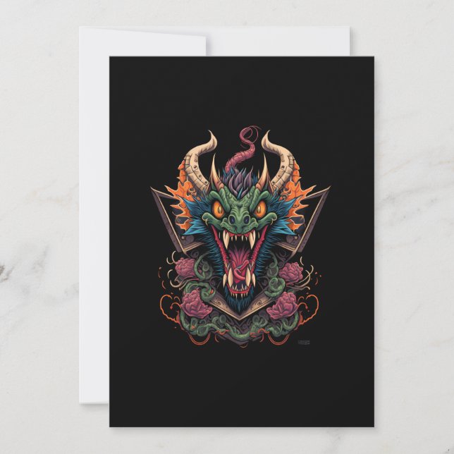 Invitación ilustracion-diseño-cabeza-dragón (Anverso)