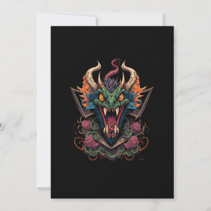 Invitación ilustracion-diseño-cabeza-dragón