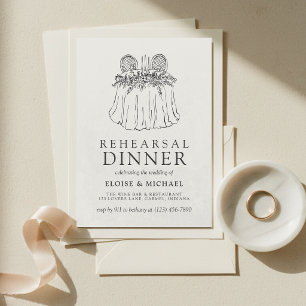 Invitación Ilustración Elegante de Marfil Dibujada a Mano Ens