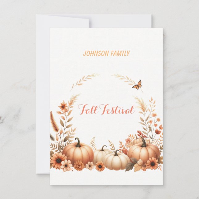 Invitación Ilustración en acuarela Festival de Otoño (Anverso)